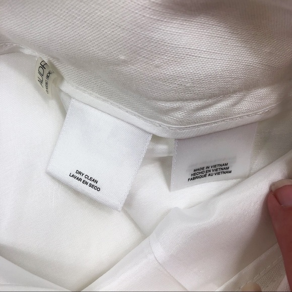 NWT Kasper Linen Straight Leg Pants | Lily White | Size 6 - Picture 10 of 11